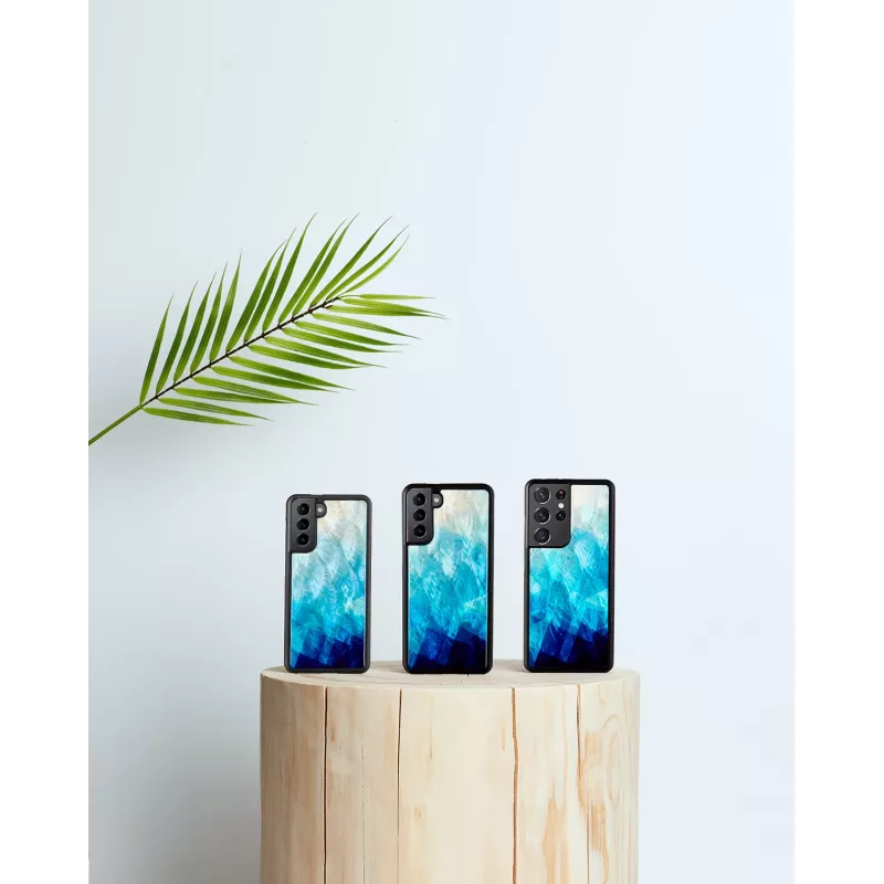 Custodia per smartphone iKins per Samsung Galaxy S21+ – cover posteriore protettiva, blue lake nero
