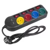 Ciabatta MACLEAN MCE229B — 4 prese AC, 2× USB-A, cavo 1,5 m, 10 A, tipo F, per interni, nero