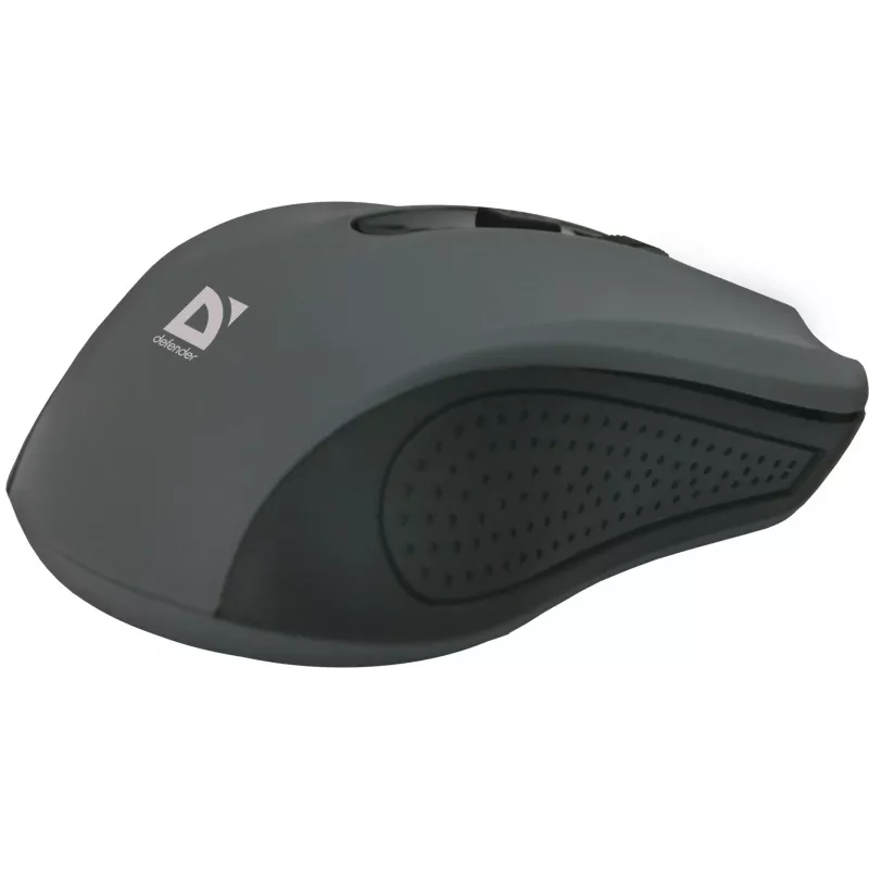 Mouse ottico senza fili DEFENDER MM-935 RF, ambidestro, 1600 DPI, grigio, ricevitore USB, batterie AAA