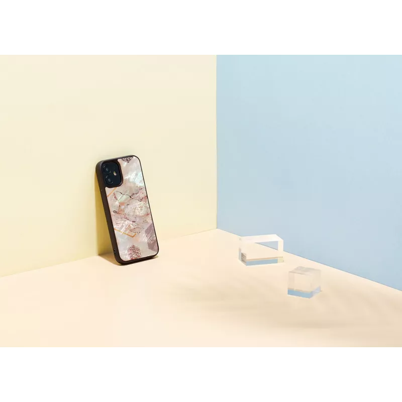 Custodia iKins per Apple iPhone 12 mini — motivo marmo rosa, slim fit