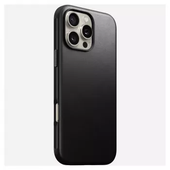 Custodia per smartphone Nomad NM01693185 per Apple iPhone 16 Pro Max, pelle/TPU/PC, nero, per schermo da 17,5 cm (6,9 pollici)
