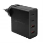 Qoltec GaN POWER PRO caricabatterie | 2xUSB-C | 2xUSB | 130W | 5-20V | 1.5-5A | XP | nero