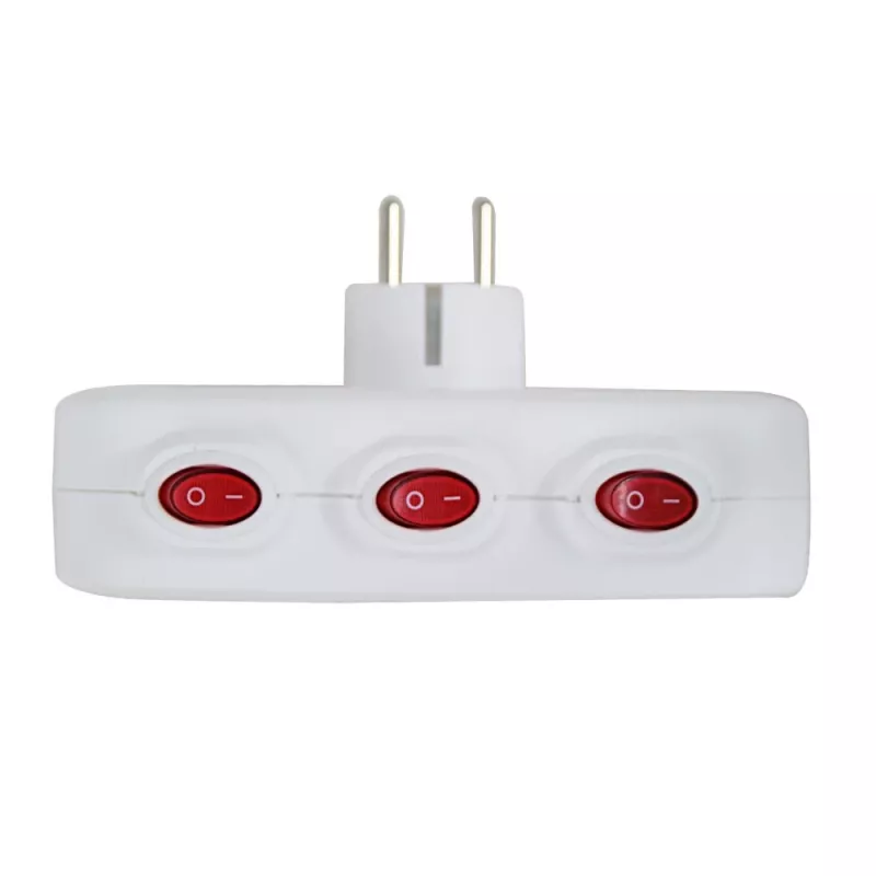 Esperanza ELK307W multipresa elettrica, 3 prese con interruttore, bianca