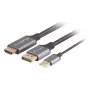 Lanberg CA-HDDP-20CU-0018-BK adattatore cavo video 1,8 m DisplayPort HDMI + USB nero, argento