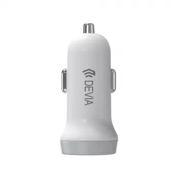 Caricabatterie da auto Devia Smart Series Lightning 5V 3,1A Dual USB bianco