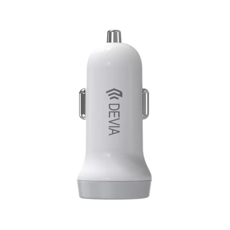 Caricabatterie da auto Devia Smart Series Lightning 5V 3,1A Dual USB bianco
