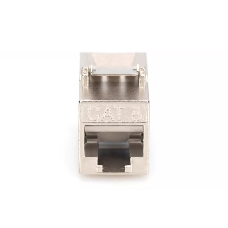 Modulo keystone Digitus CAT 8.1 RJ-45 schermato piatto bianco