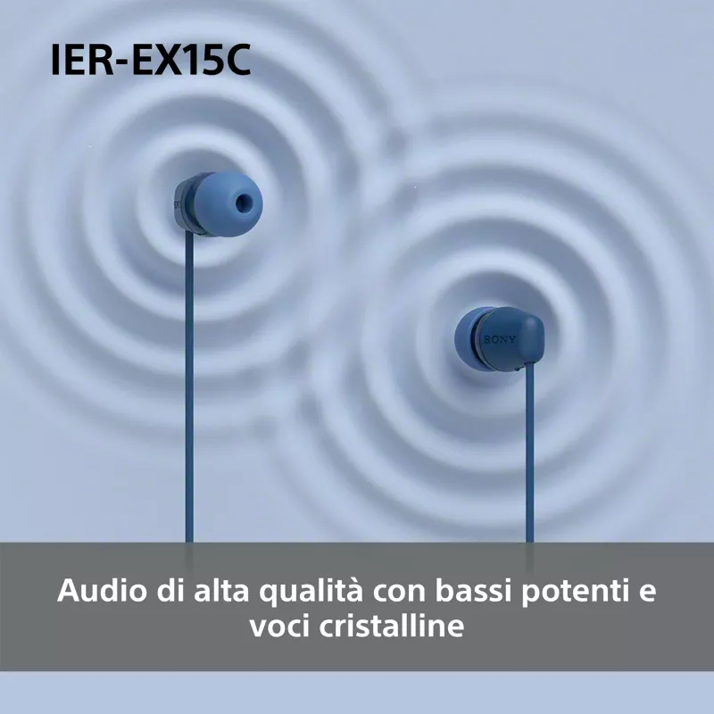 Sony IER-EX15C Cuffie con filo In-Ear Chiamate/Musica USB Type-C Blu