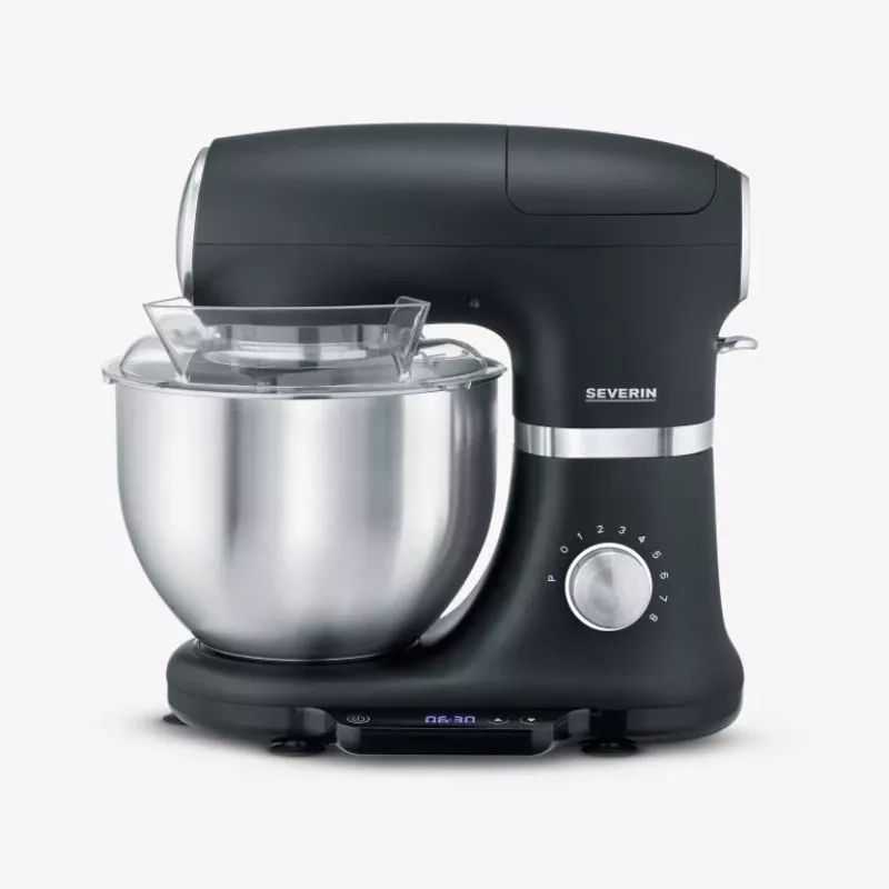 Robot da cucina Severin KM 3898 1000 W 5,5 L nero acciaio spazzolato argento