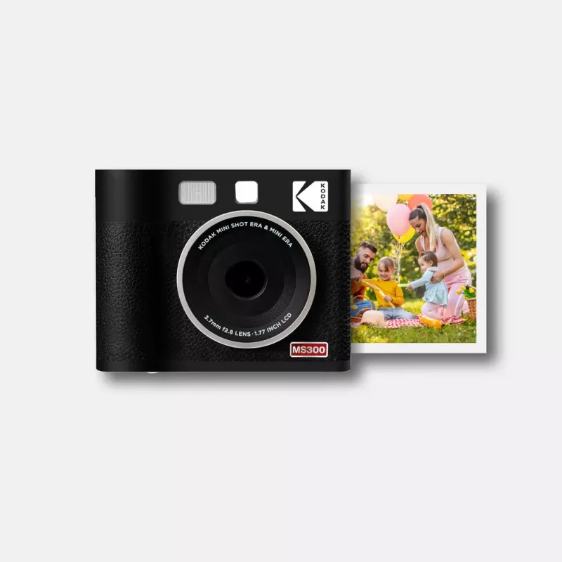 Fotocamera istantanea Kodak Mini Shot 3 Era – nero, tecnologia di stampa 4Pass
