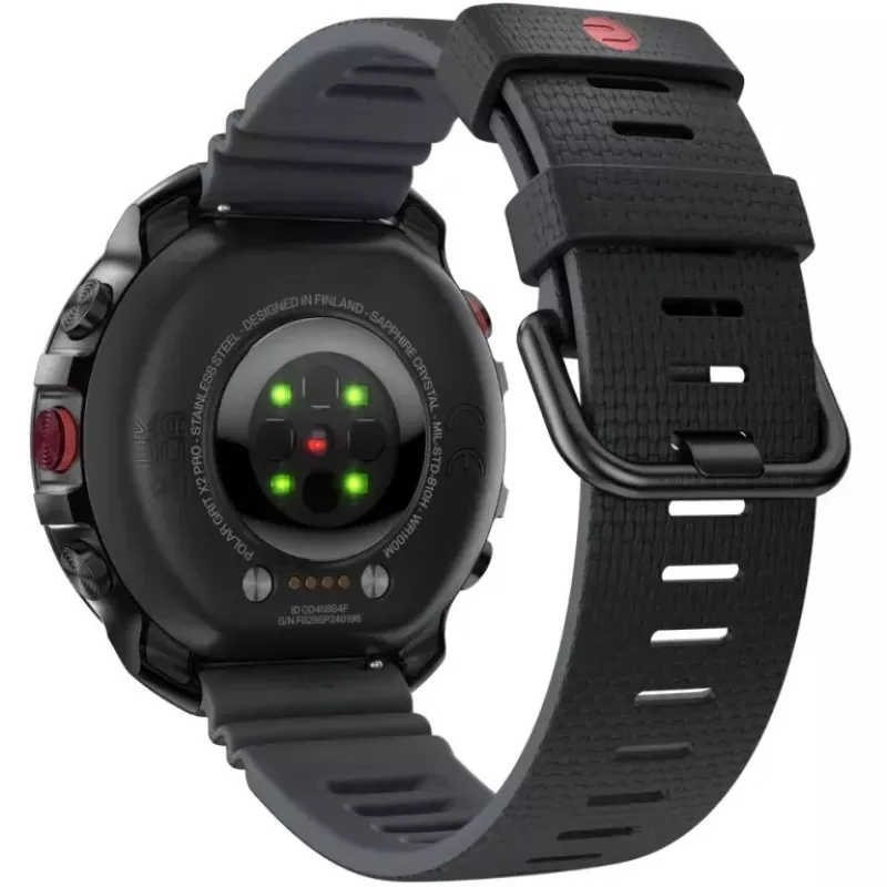 Orologio sportivo intelligente Polar Grit X2 Pro 3,53 cm (1,39") schermo tattile AMOLED 454 x 454, 32 GB, GPS, cinturino in silicone S-L, nero (900110283)