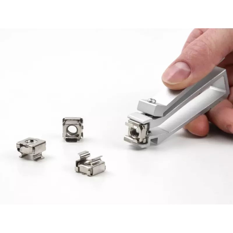 Pinza DeLOCK per dadi a gabbia M4 M5 M6 alluminio argento