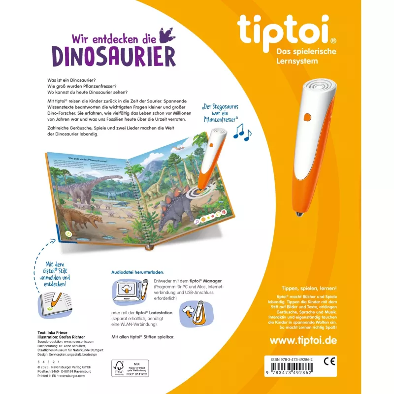 tiptoi Scopriamo i dinosauri, libro didattico