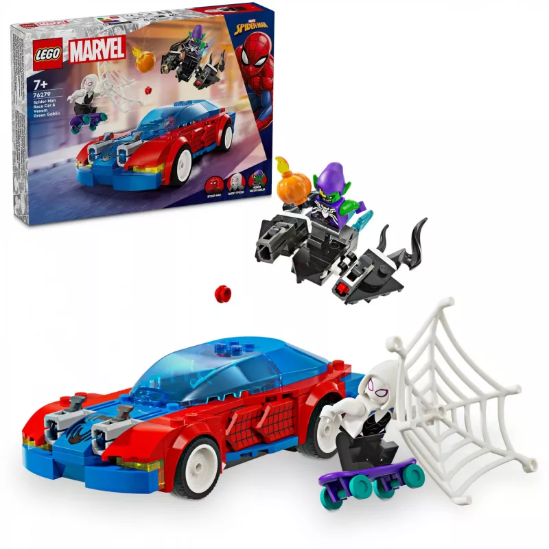LEGO Marvel 76279 Spider-Man auto da corsa e Venom Green Goblin set di costruzioni