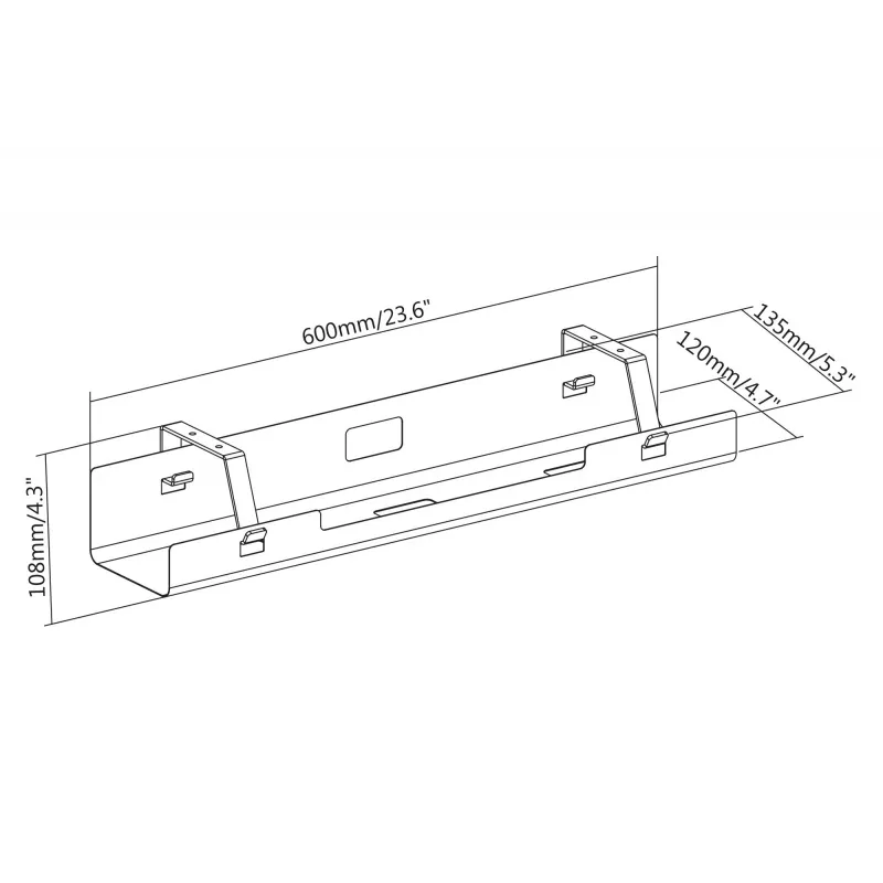 Digitus DA-90450 canalina per gestione cavi 600x135x108mm nero acciaio 1