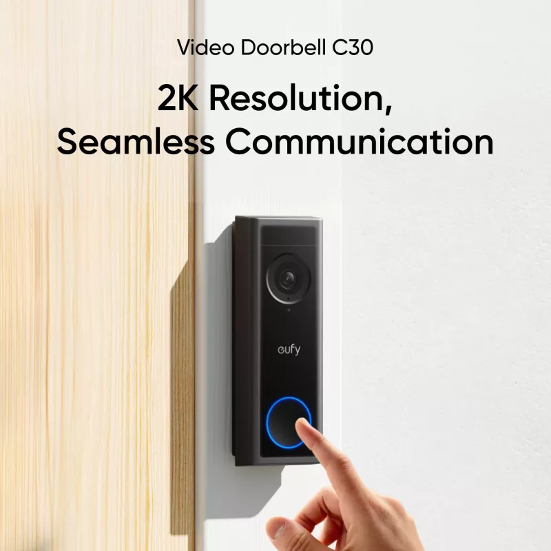 Videocitofono Eufy C30 2K FHD — campanello smart wireless, risoluzione 2K, audio bidirezionale, rilevamento movimento