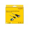 DeLOCK 63465 Adattatore da USB 2.0 Type-A a seriale RS-422/485, morsettiera a 6 pin, 1,8 m, nero/trasparente