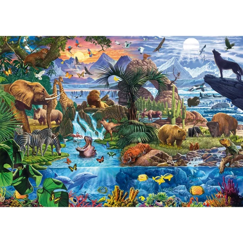Puzzle 1000 pezzi, Schmidt Spiele Panorama of the Animal World, modello 58866