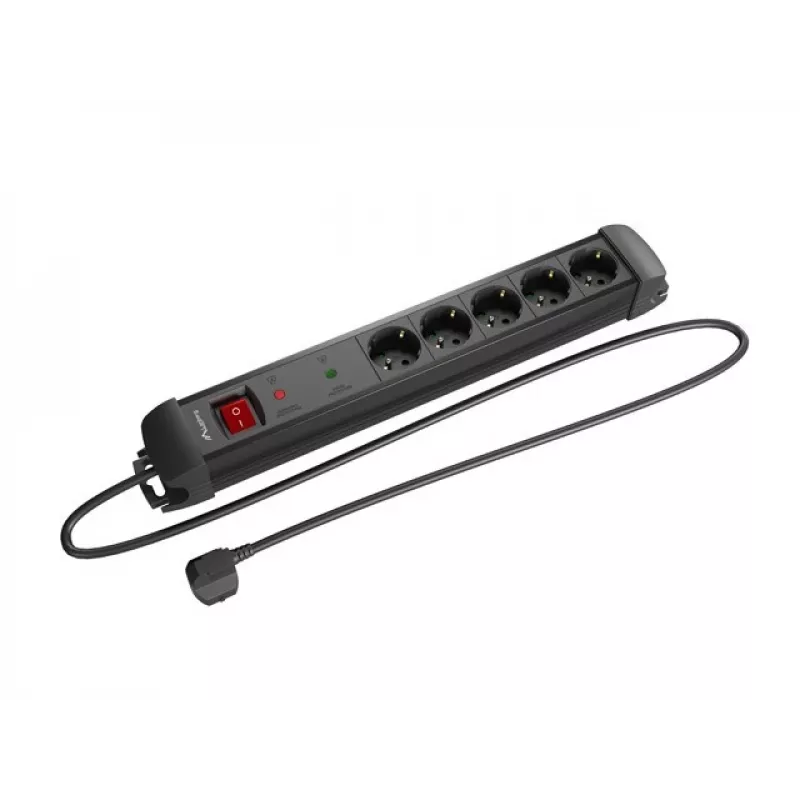 Ciabatta Lanberg SP1-05F-0150-BK 1,5 m 5 prese AC per interni nero