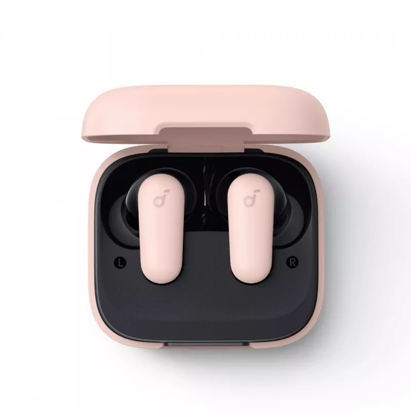 Headset Anker P30i headset wireless in-ear per chiamate e musica, USB Type-C, Bluetooth, rosa chiaro