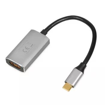 Cavo adattatore IBOX da USB-C a HDMI, modello IACFAK, USB-C (connettore maschio) a HDMI (connettore femmina), 4K 60 Hz, connettore dritto, argento