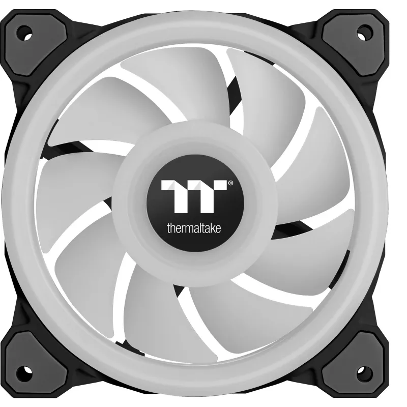 Thermaltake Riing Quad 12 RGB CL-F088-PL12SW-C ventola per radiatore da 120 mm, TT Premium Edition, confezione singola, senza controller, nero