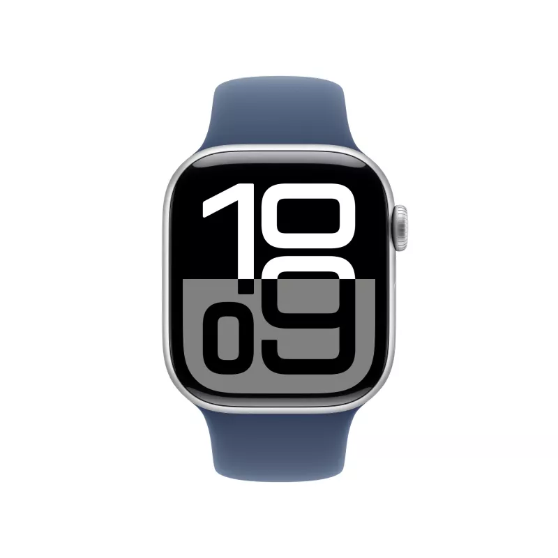 Apple Watch S10 Alluminio Cellular 42mm Argento (Cinturino Sport Denim) S/M