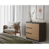 Comodino Top e shop Topeshop 1D3S 80×40×75 cm, rovere artisan antracite opaco