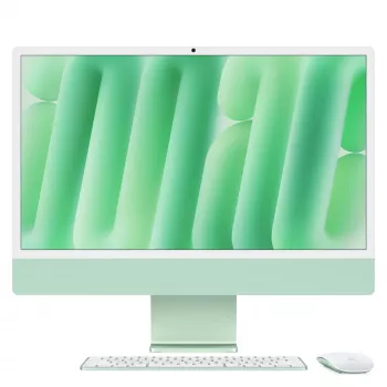 iMac 24 display Retina 4.5k M4, verde, M4 (8-CPU/8-GPU), 16GB, 256GB, tedesco, senza Gigabit Ethernet, Magic Mouse, MWUE3D/A