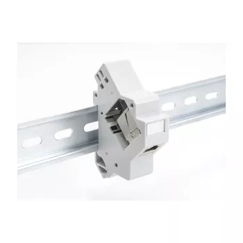 Supporto Keystone snap-in per guida DIN DELOCK 67043 — plastica, con messa a terra, 60×88,2×21,5 mm, grigio