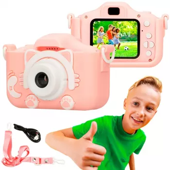 Fotocamera digitale per bambini Extralink H27 SINGLE PINK rosa bianca 3 anni