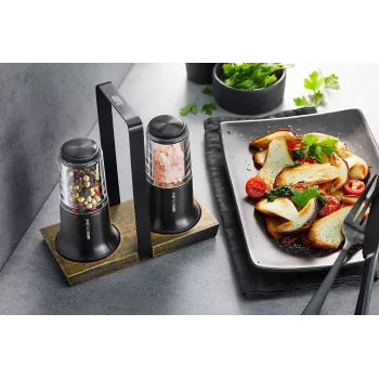 Set macina sale e pepe GEFU X-plosion 11 cm nero — macina da tavolo manuali, macinino in ceramica