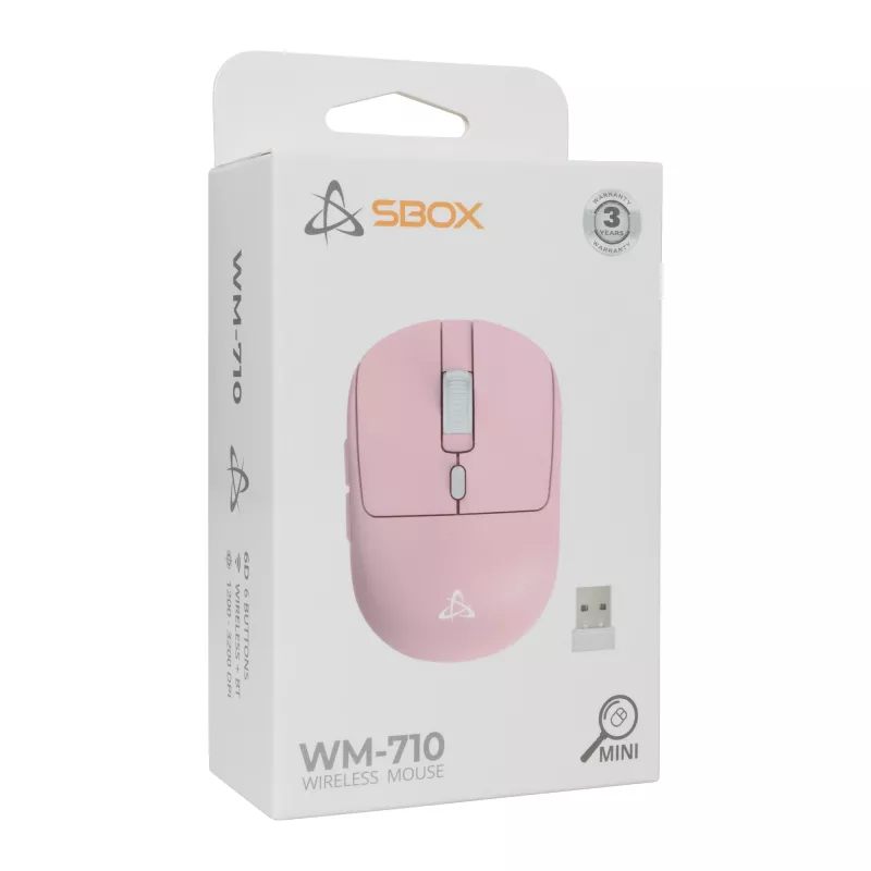 Mouse SBOX WM-710 rosa interfaccia wireless