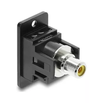 DELOCK 91111 connettore femmina RCA da incasso – giallo/nero, connettore audio/video per montaggio a pannello
