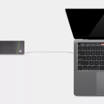 Cavo USB-C a USB-C Green Cell KABGC29W 2 m, USB 3.2 Gen 1, 60 W PD, TPE intrecciato, bianco