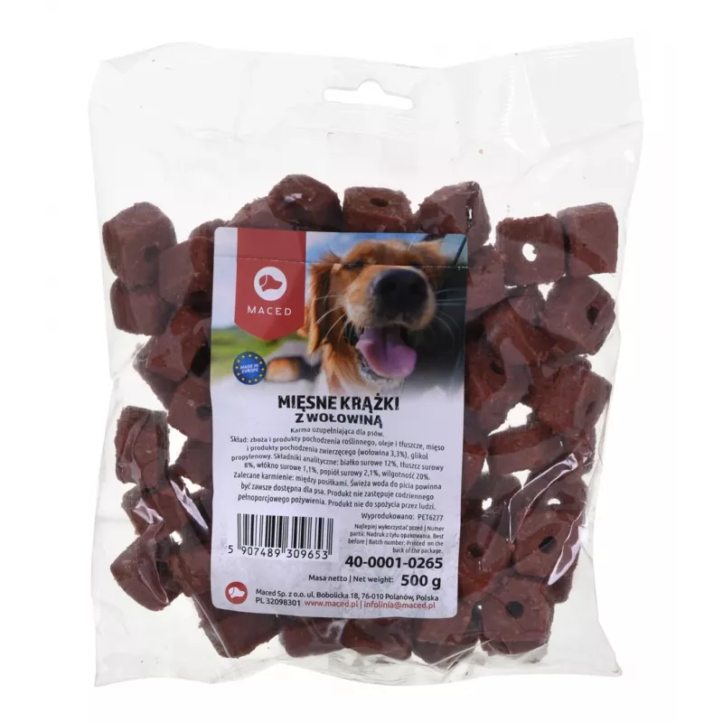 MACED dischi di carne con manzo, snack per cani, 500 g