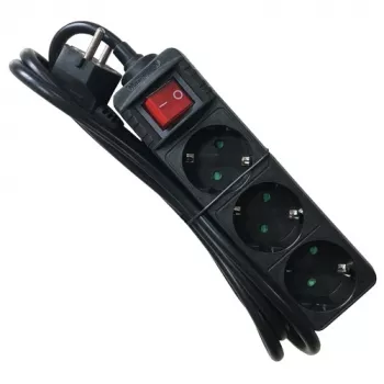 Prolunga di alimentazione M-Cab POW0029 1.5m 3 prese AC interni nero