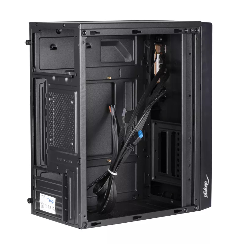 Akyga AK35BK Case PC Micro-ATX, Micro ATX / Flex ATX / Mini ITX, 2x USB 2.0, senza alimentatore, nero