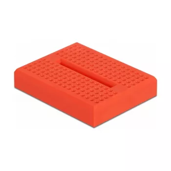 Breadboard DELOCK 18318 — scheda prototipo in plastica senza saldatura, 36 × 46 × 10 mm, rosso