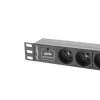 Ciabatta LANBERG PDU-03E-0200-BK — 1HE, 3x prese Type-E, 220–250 V, 16 A, cavo 2 m, nero