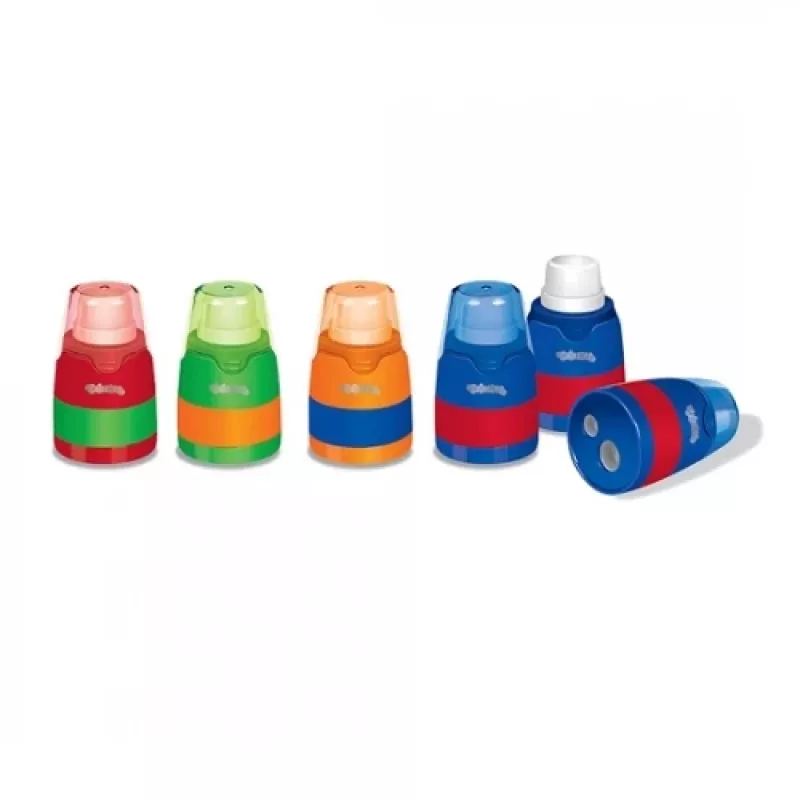 Temperino colorino 65269PTR 2in1 con gomma — Temperino manuale a doppio foro con gomma integrata
