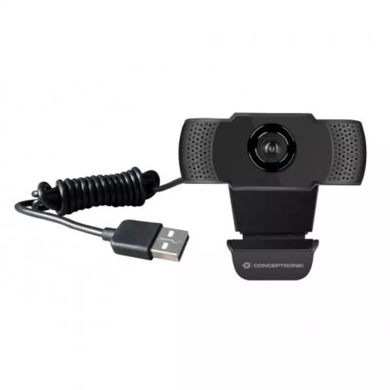 Conceptronic AMDIS webcam Full HD 1080P con microfono, 2 MP, 1920 x 1080 pixel, Full HD, 30 fps, H.264, M-JPEG, YUV, 90°