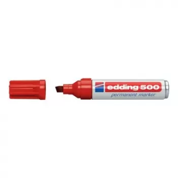 Pennarello permanente Edding 500 punta a scalpello rosso