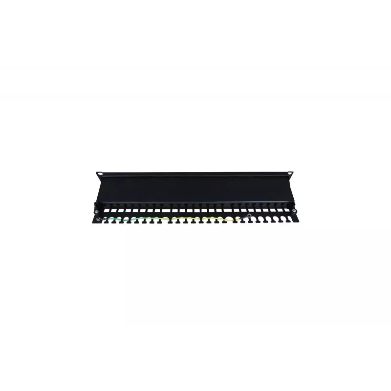 Patch panel 19 pollici 24 porte, CAT6, S/FTP, 1U, gestione cavi, nero (completo)