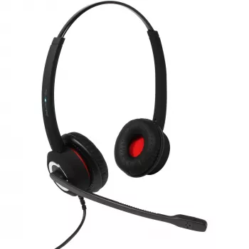 Cuffie USB binaurali Plusonic 10.2P, compatibili con BBB, connessione USB con filo, design binaurale