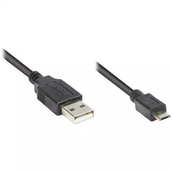 Cavo di collegamento USB 2.0 connettore maschio A su connettore maschio Micro B, nero, 1,8 m, Good Connections® (2510-MB02)