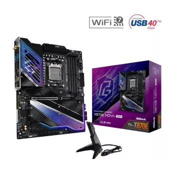 Scheda madre ASROCK MK X870E NOVA WIFI AMD X870E Socket AM5 ATX, DDR5, 4x DIMM, 256GB, Wi-Fi 7, BT 5.4, 5Gb LAN, PCIe Gen5 M.2