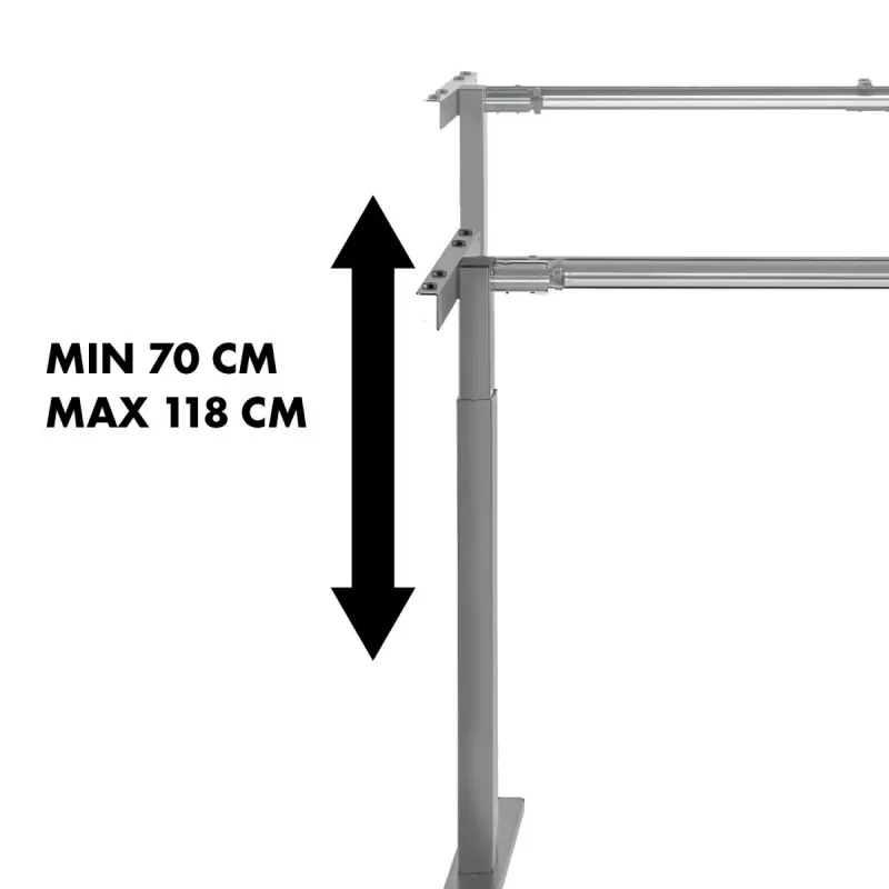 Scrivania regolabile in altezza manualmente MACLEAN MC-790NG — carico max 60 kg, altezza max 120 cm