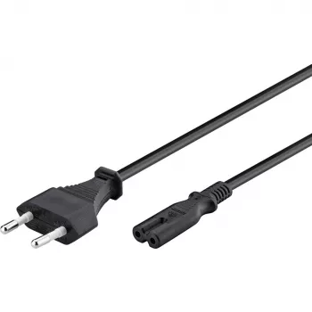 Cavo di collegamento Wentronic Goobay Euro, 3 m, nero - spina Euro (Type-C, CEE 7/16) > connettore femmina C7 (95038)