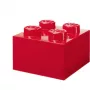 LEGO Storage Brick 4 contenitore con coperchio, rosso trasparente